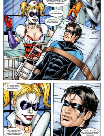 Batman e Asa Noturna disciplinam Arlequina